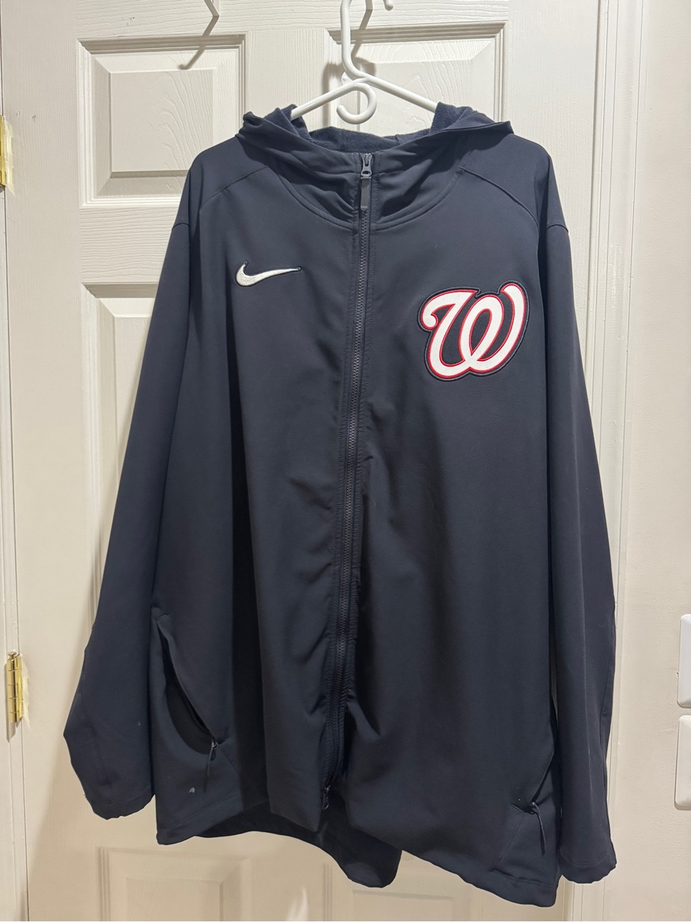 Mens 3XL Nike Navy Washington Nationals Full-Zip Hooded Jacket Authentic MLB